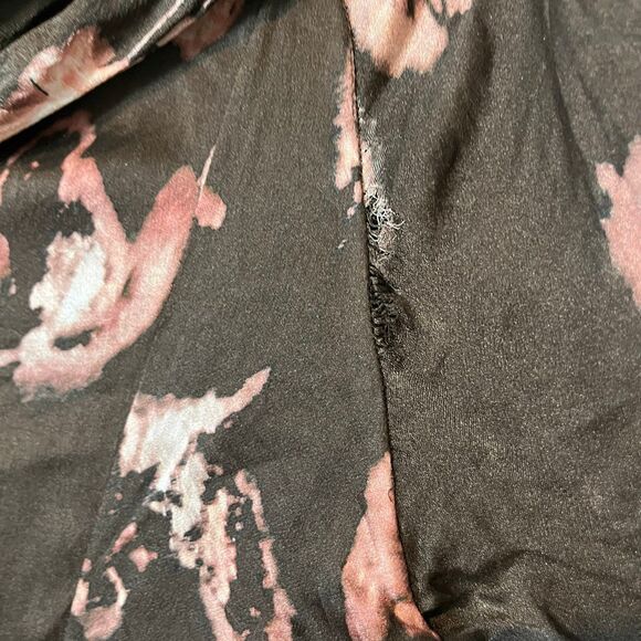 Amur Brown Floral Lorraine Off The One Shoulder Silk Midi Dress Women's Size 6 - Picture 5 of 8